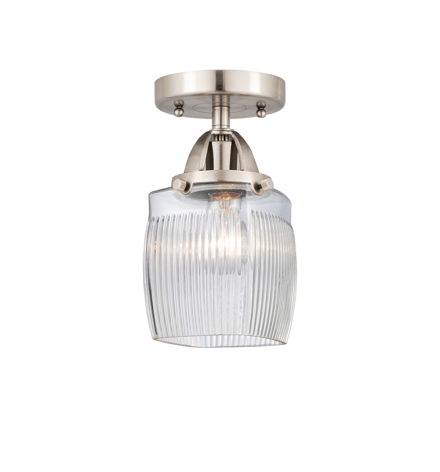 Nouveau Semi-Flush Mount Brushed Satin Nickel