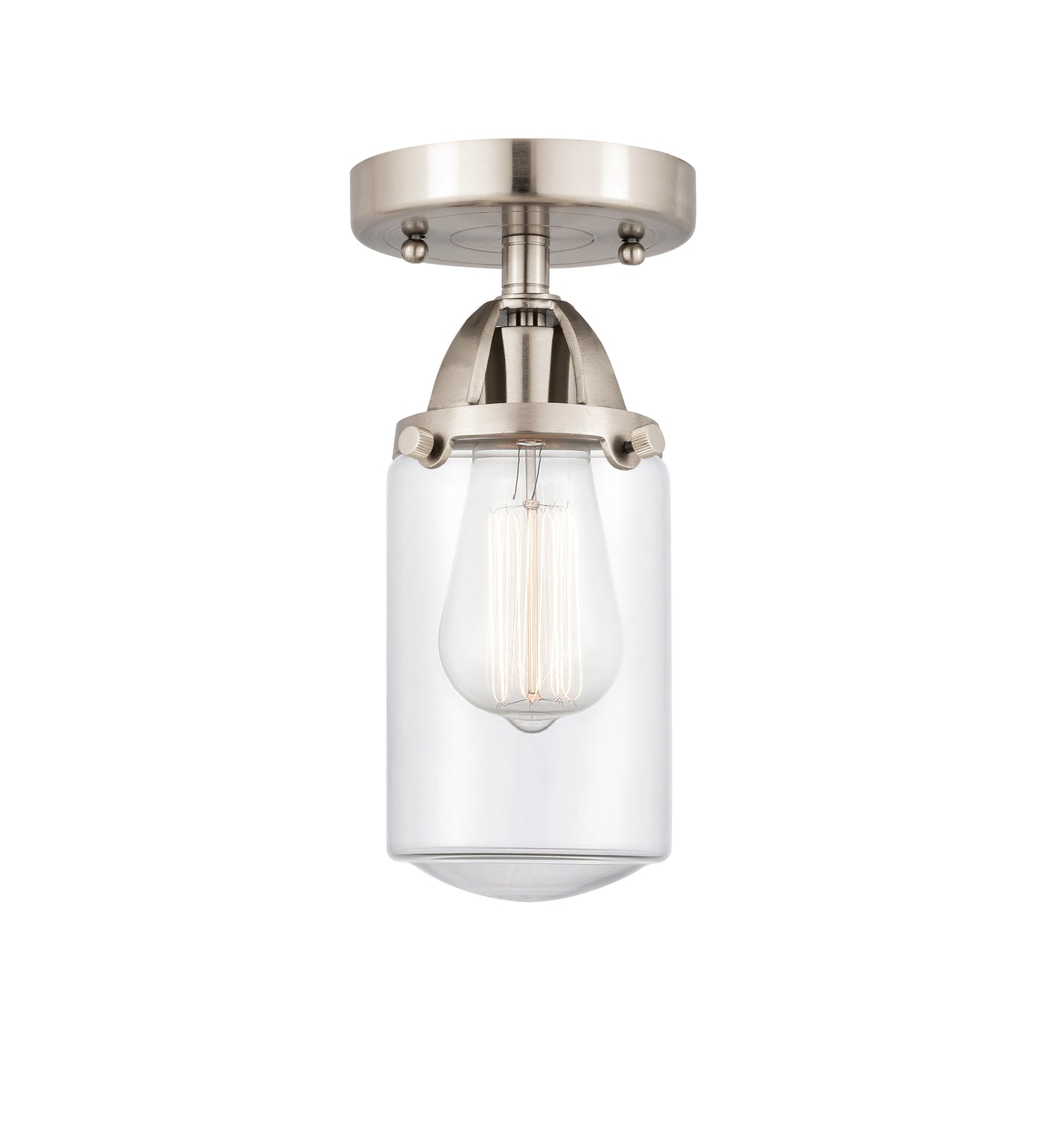 Nouveau Semi-Flush Mount Brushed Satin Nickel