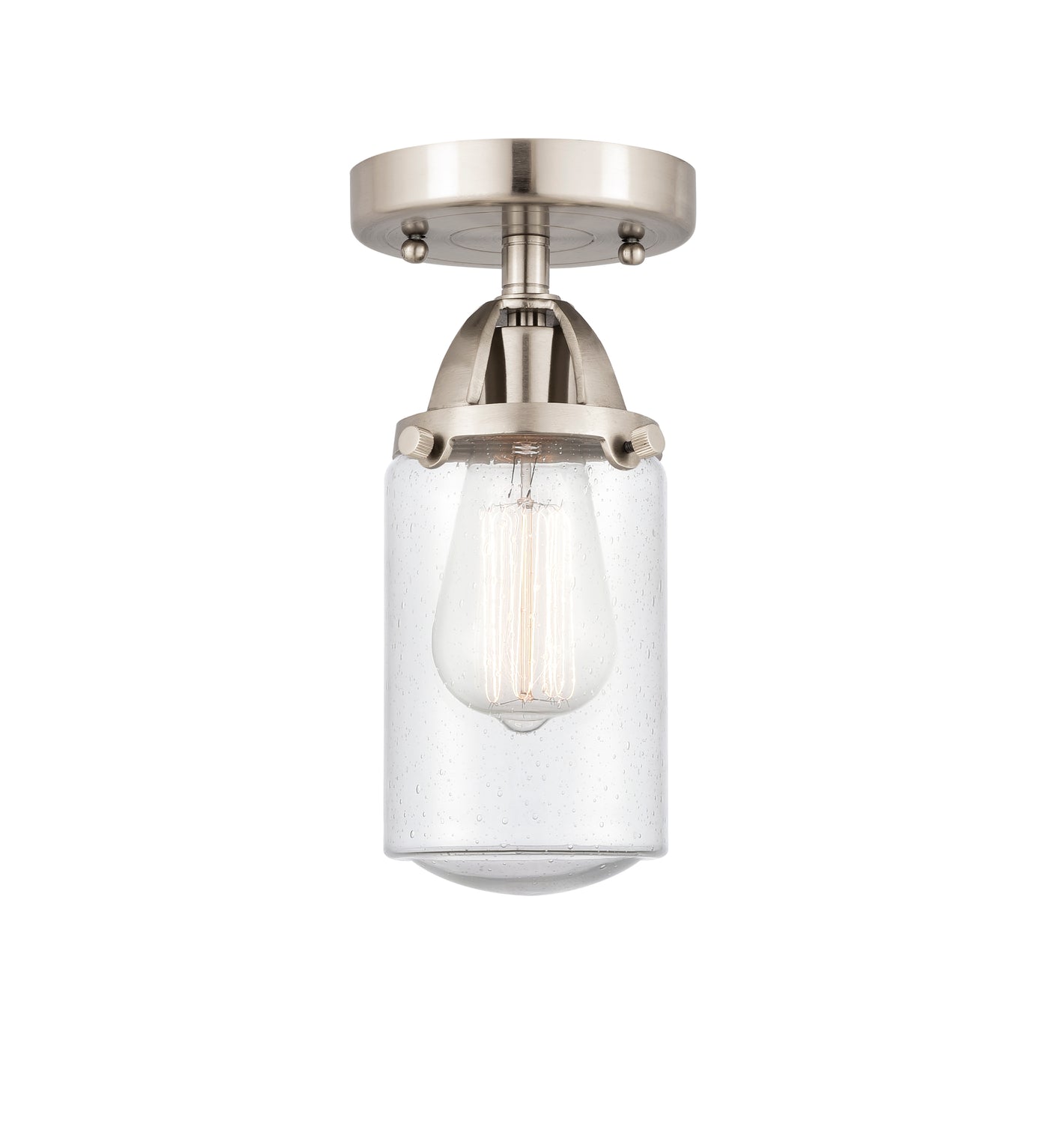 Nouveau Semi-Flush Mount Brushed Satin Nickel
