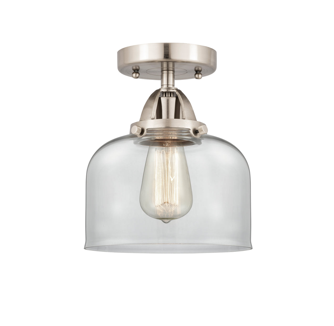 Nouveau Semi-Flush Mount Brushed Satin Nickel