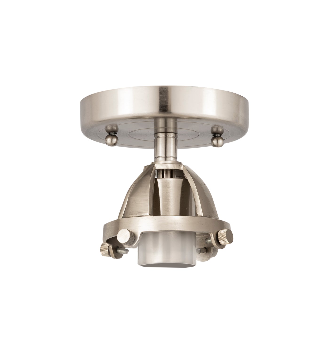Nouveau Semi-Flush Mount Brushed Nickel Glass