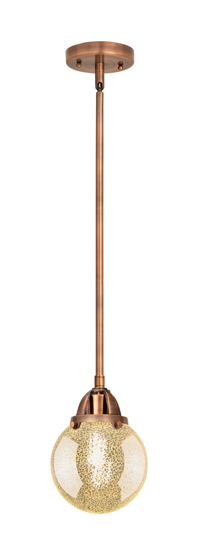 Nouveau 2 Mini Pendant Cast Brass Antique Copper