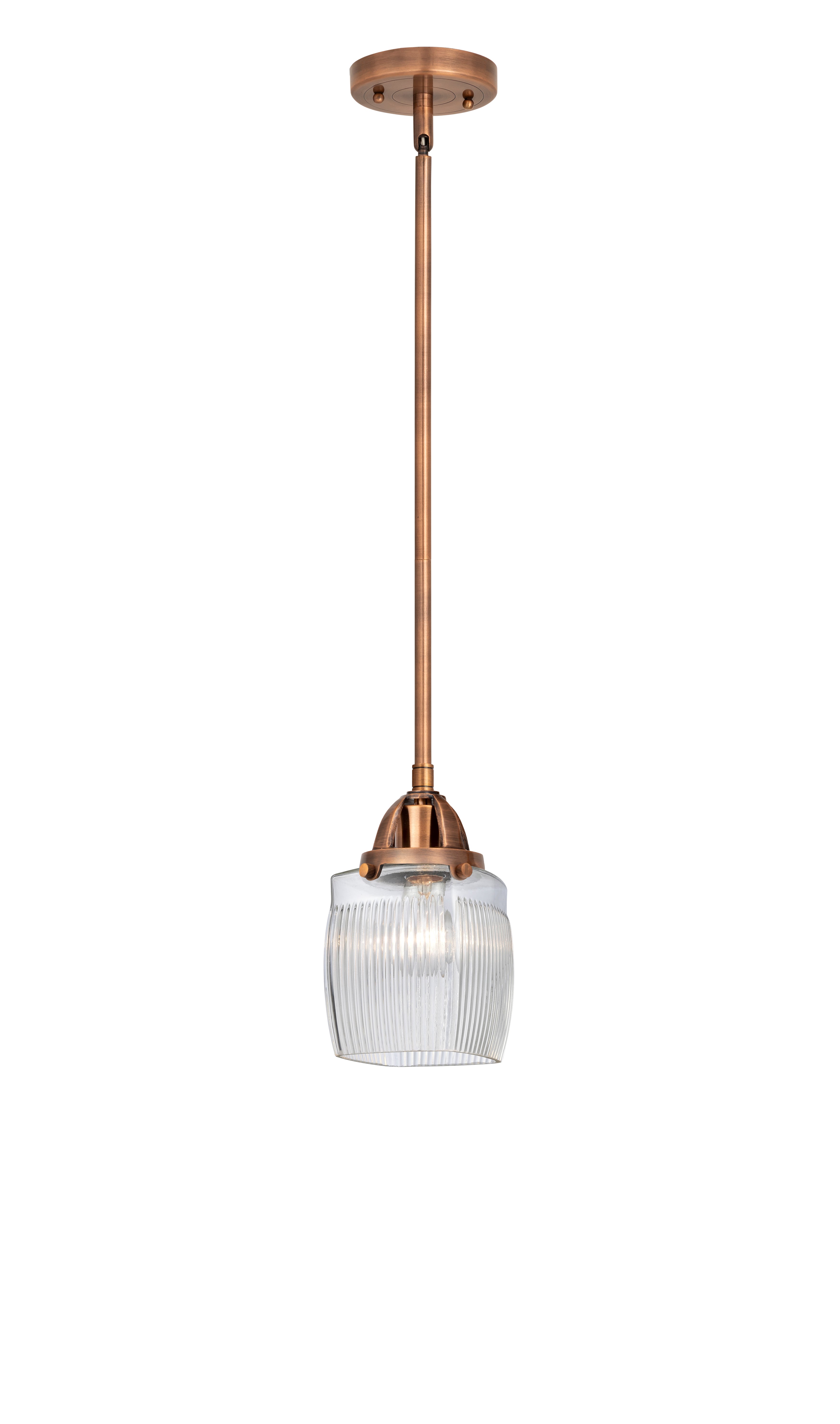 Nouveau 2 Mini Pendant Antique Copper Brass
