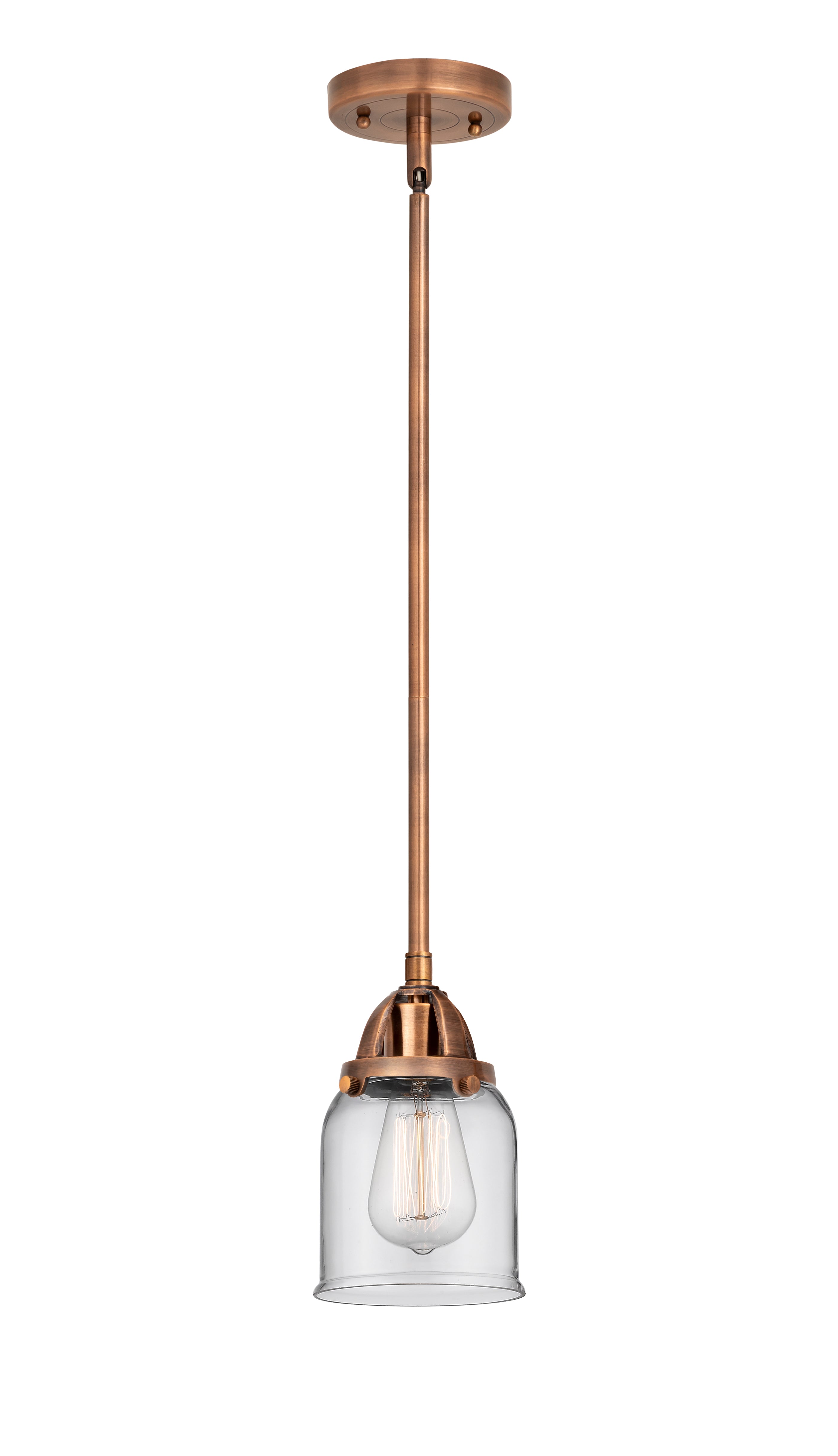 Nouveau 2 Mini Pendant Antique Copper Brass