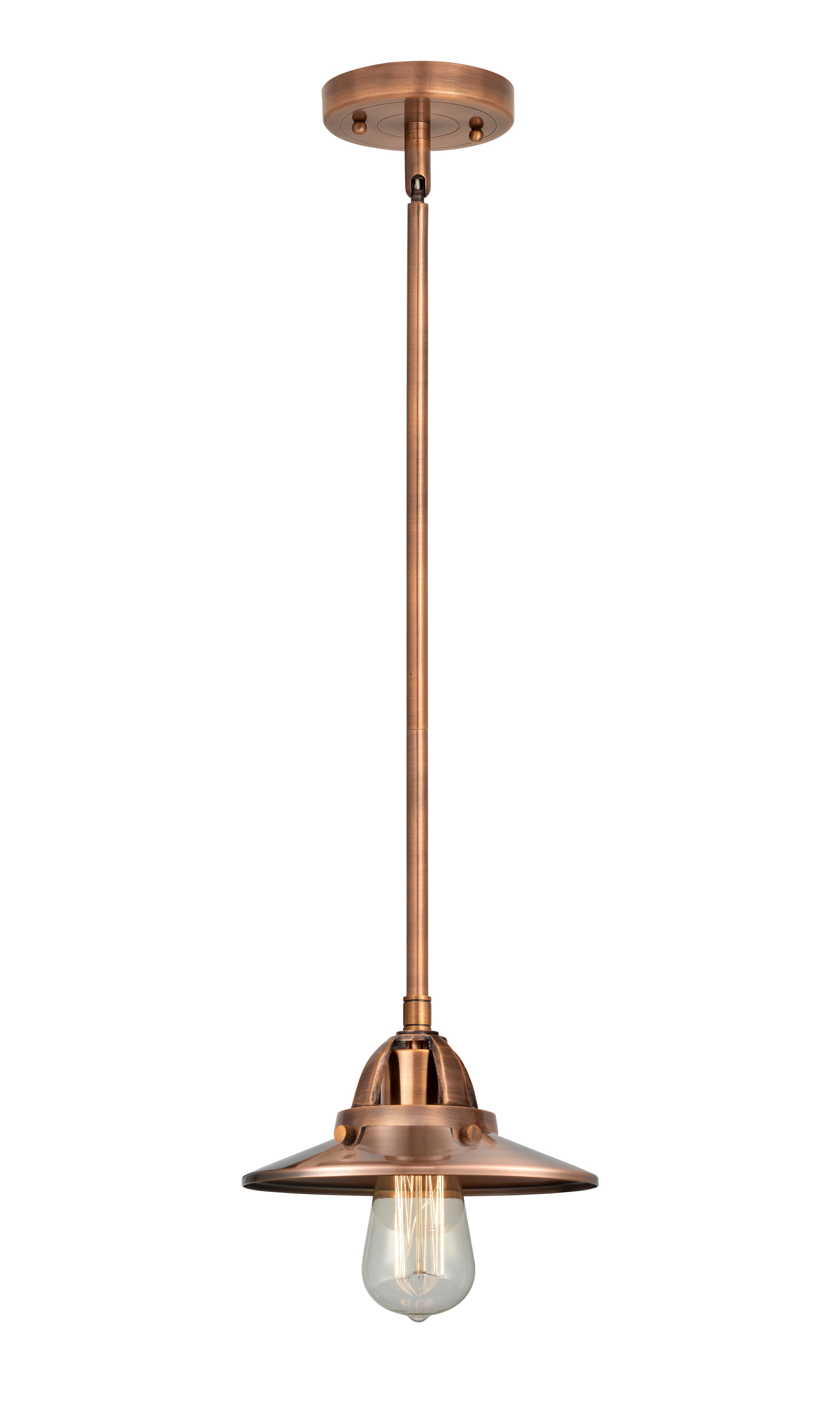 Nouveau 2 Mini Pendant 8 Inch Antique Copper