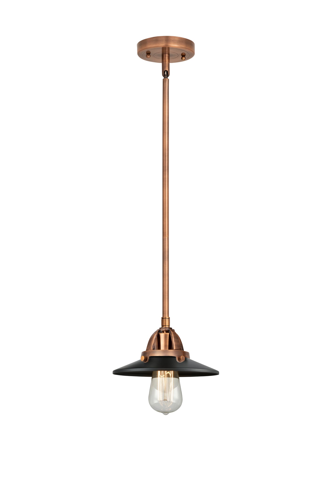 Nouveau 2 Mini Pendant 8 Inch Antique Copper