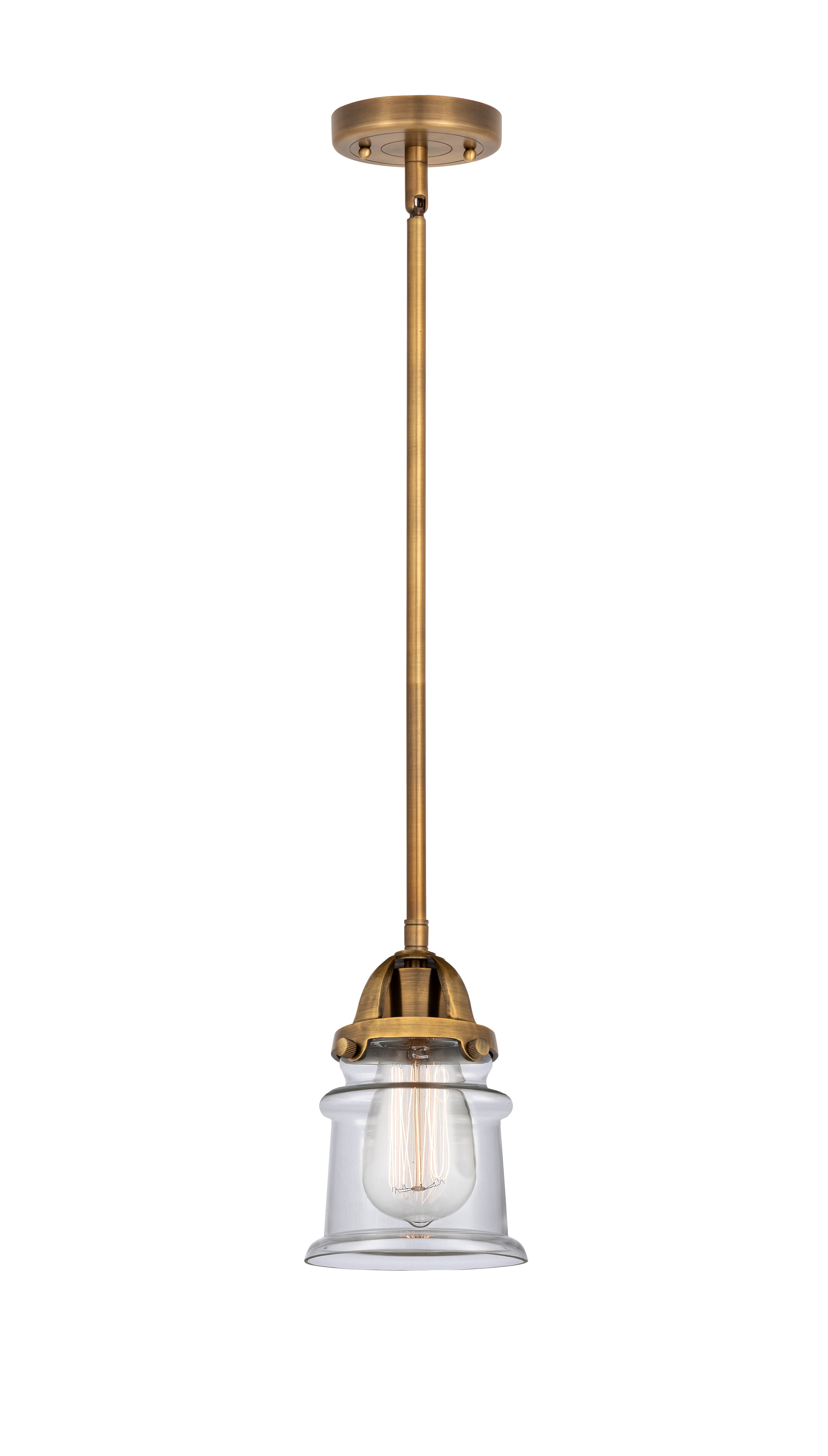 Nouveau 2 Mini Pendant Cast Brass Antique