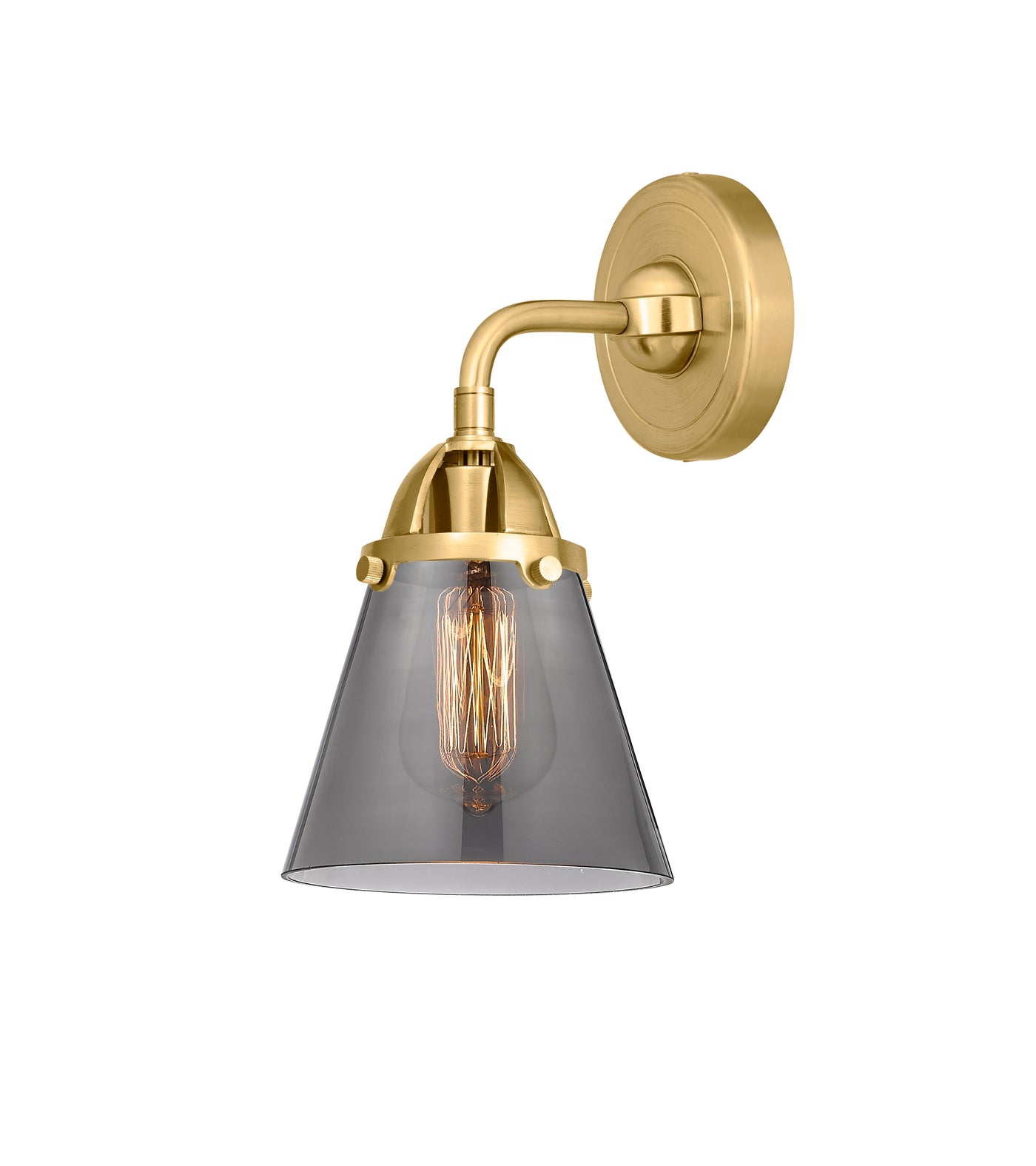 Nouveau 2 Sconce Cast Brass Glass Steel