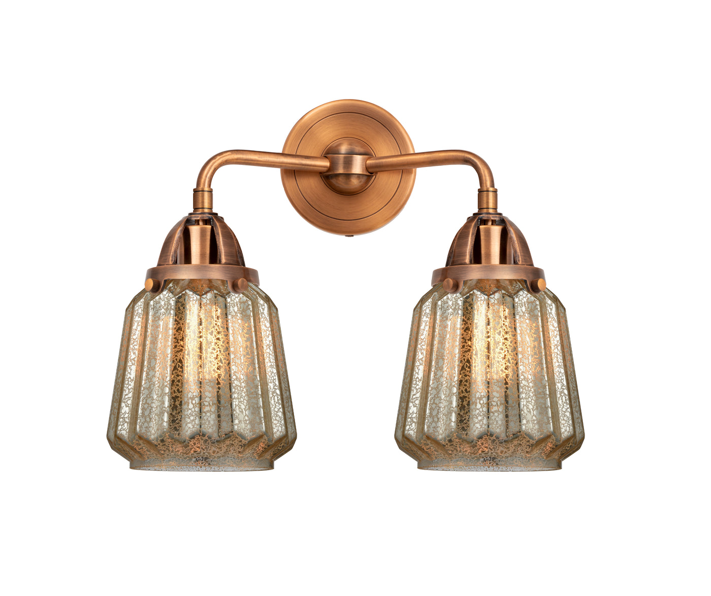 Nouveau 2 Sconce Cast Brass Glass Steel