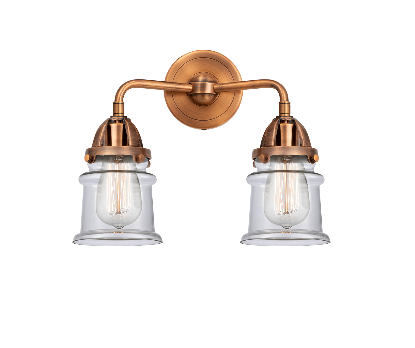 Nouveau 2 Bath Vanity Light Cast Brass Glass