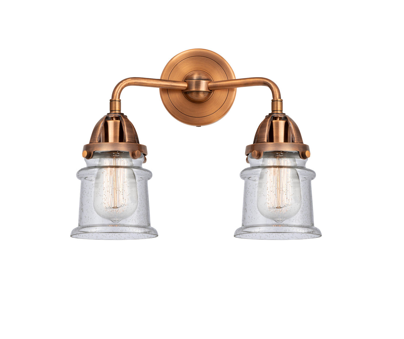 Nouveau 2 Bath Vanity Light Cast Brass Glass