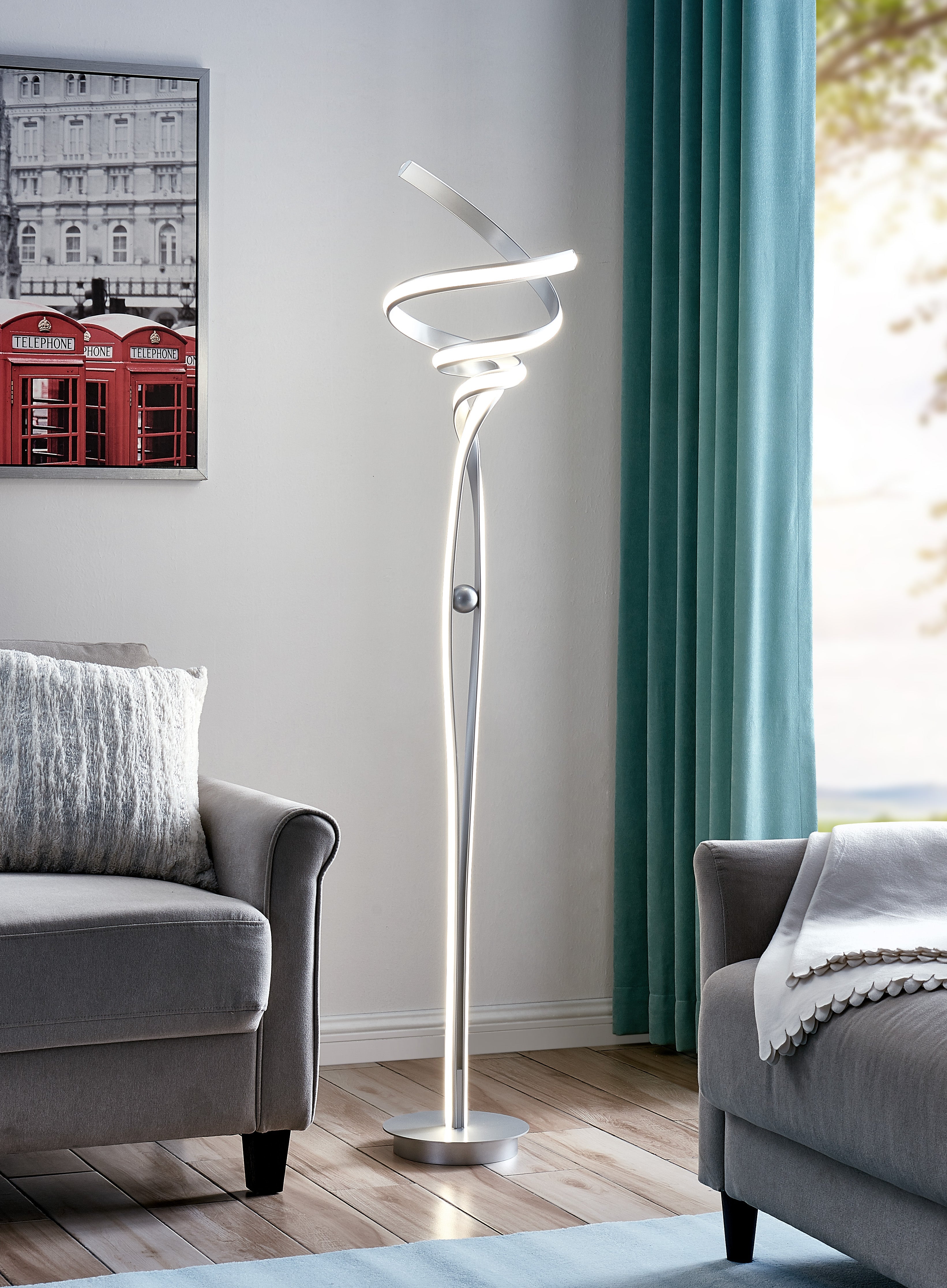 Munich LED Silver 63" Floor Lamp | Dimmable