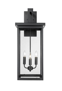 30-inch Barkeley Powder Coated Black 4-Light Outdoor Wall Sconce with Clear Glass