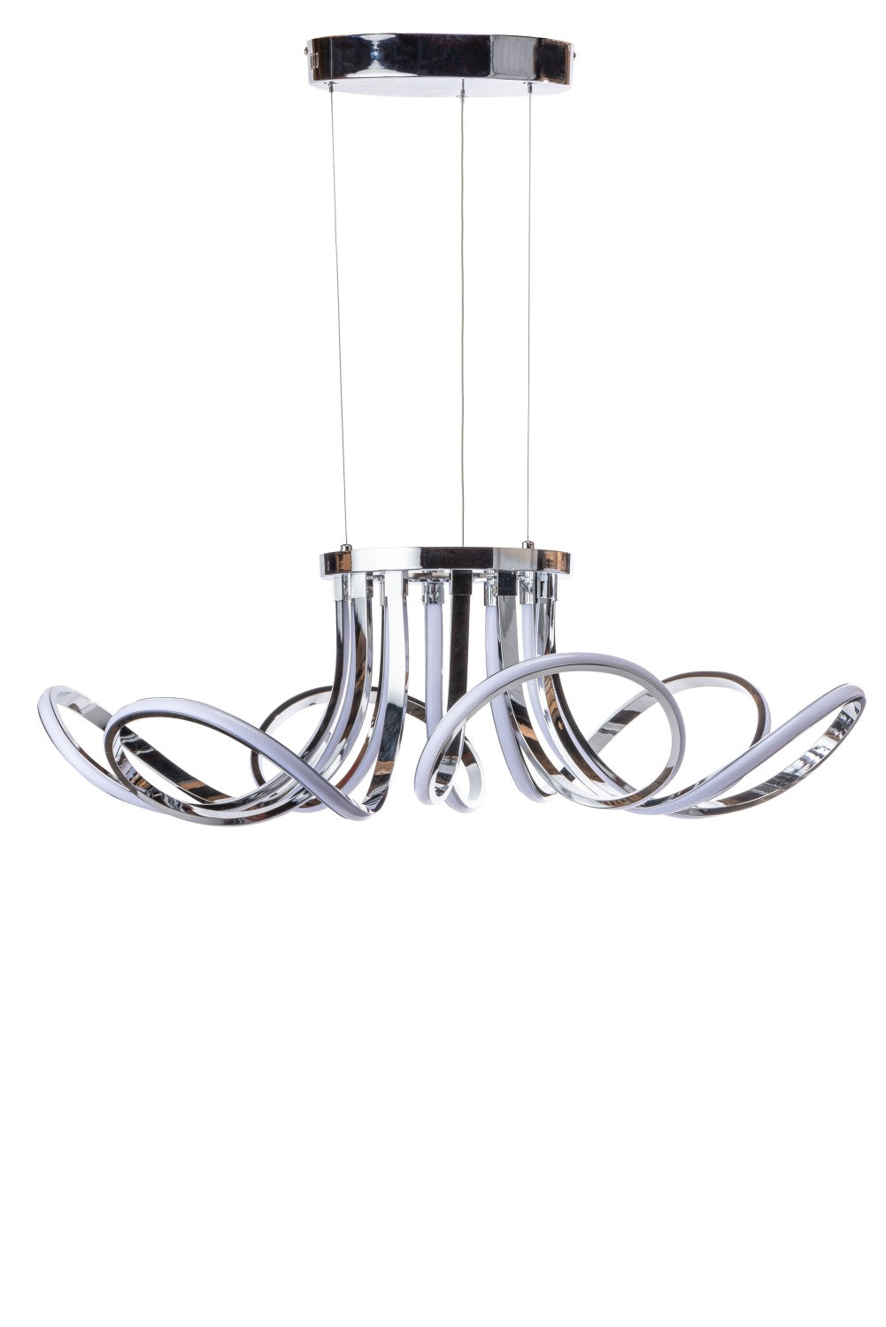 6 Petal Flower LED Strip Chandelier | Chrome and Dimmable