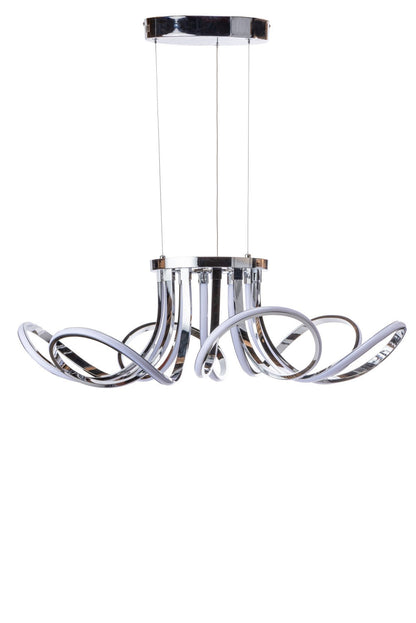 6 Petal Flower LED Strip Chandelier | Chrome and Dimmable