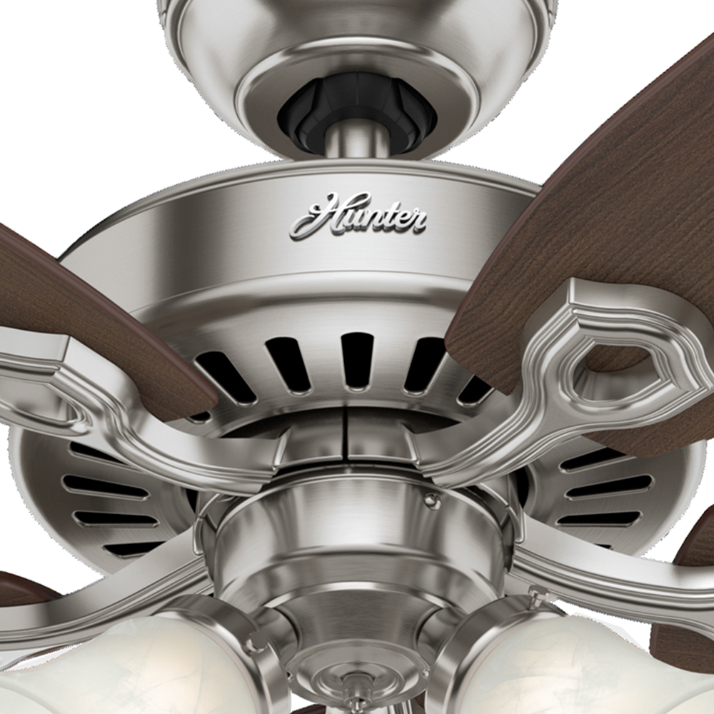 52 inch Builder Brushed Nickel Ceiling Fan with LED Light Kit and Pull Chain