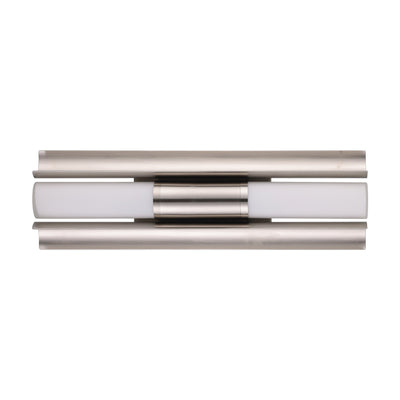 Colton 18-inch 2-light Brushed Nickel 5CCT LED Vanity Light with Etched Opal Glass Shades