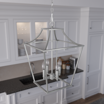 Laurel Ridge 15-inch 4-light Brushed Nickel Lantern Pendant