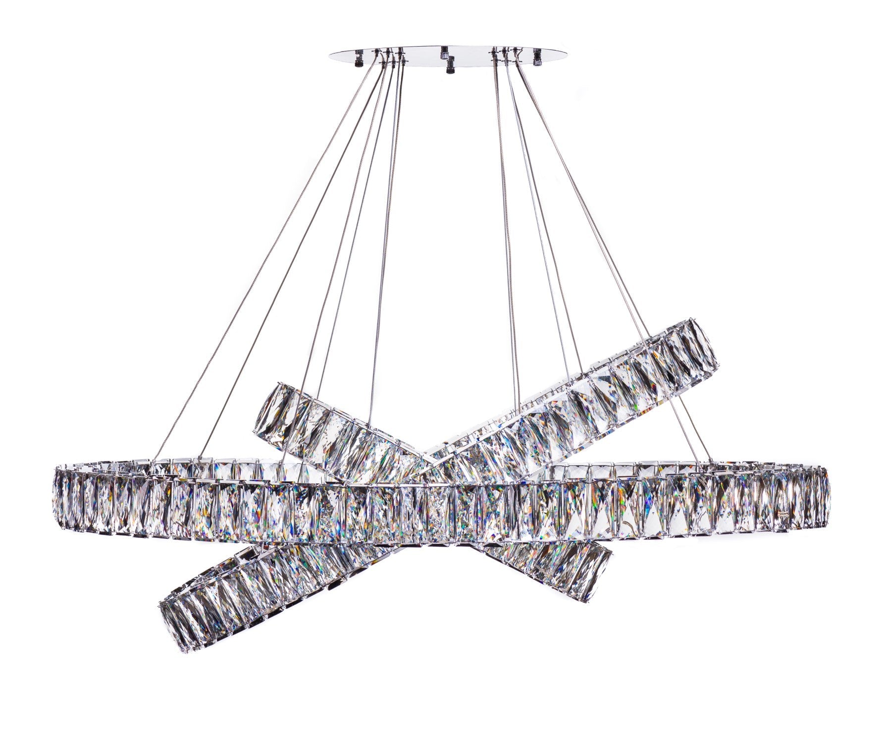 Crystal Elegance LED Chandelier | 3 Ovals