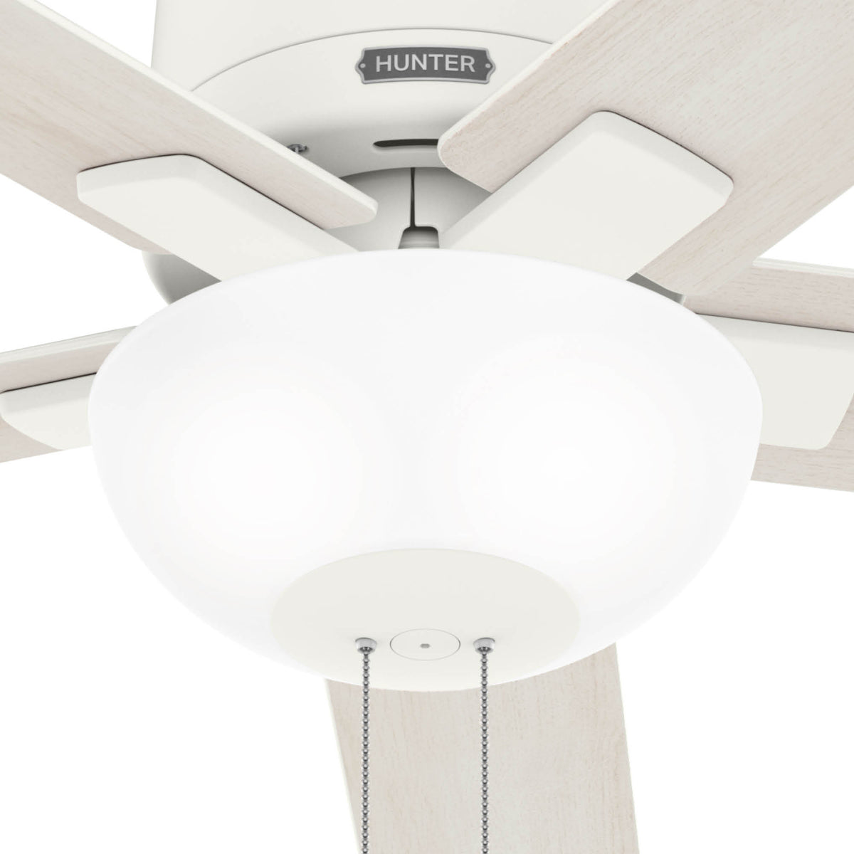44 inch Fitzgerald Matte White Low Profile Ceiling Fan with LED Light Kit and Pull Chain