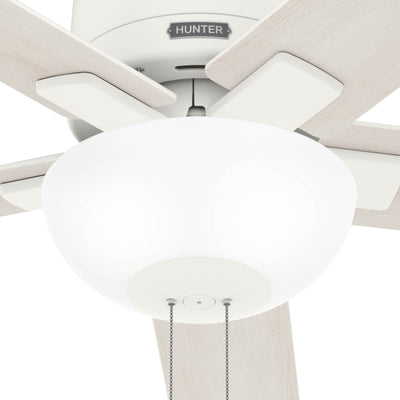 44 inch Fitzgerald Matte White Low Profile Ceiling Fan with LED Light Kit and Pull Chain