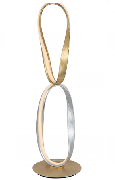 Prague Chrome & Gold Table Lamp | Natural White LED Strip & Touch Dimmer