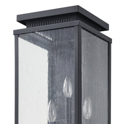 Overton 20-inch 3-light Matte Black Exterior Wall Sconce with Clear Antique Glass