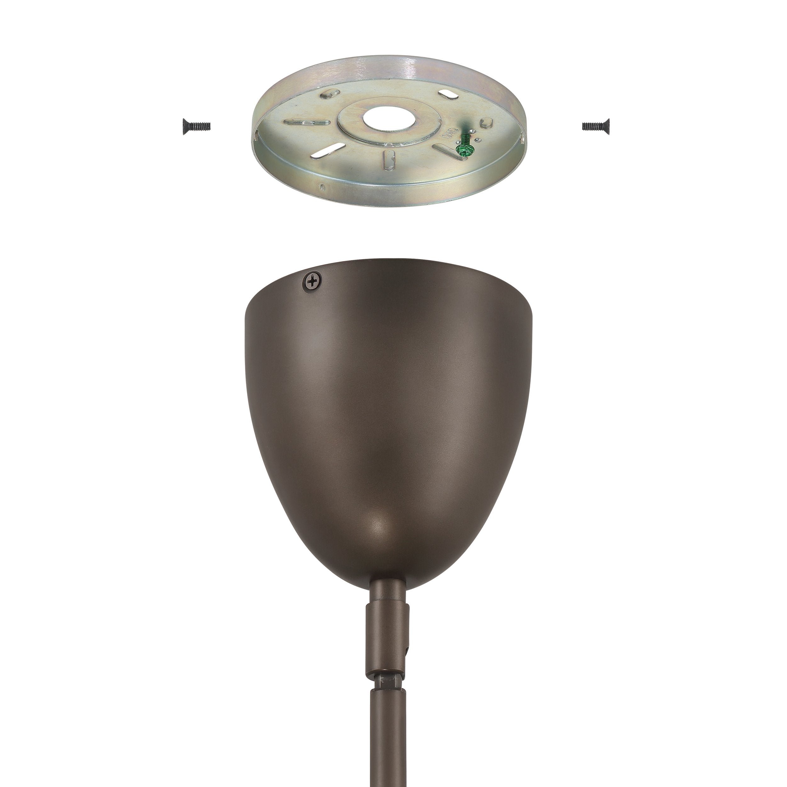 Fiorello 14-inch 3-light Forged Bronze Convertible Pendant with Smoked Amber Glass Shades