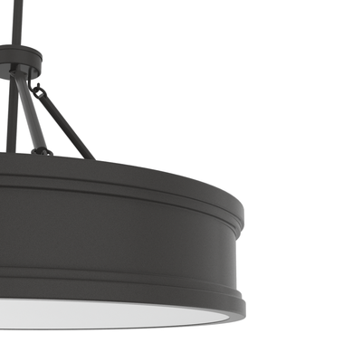 Capshaw 24-inch 6-light Noble Bronze Pendant with Painted Cased White Glass
