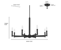 18.25'' Daxley Matte Black 8 Light Chandelier