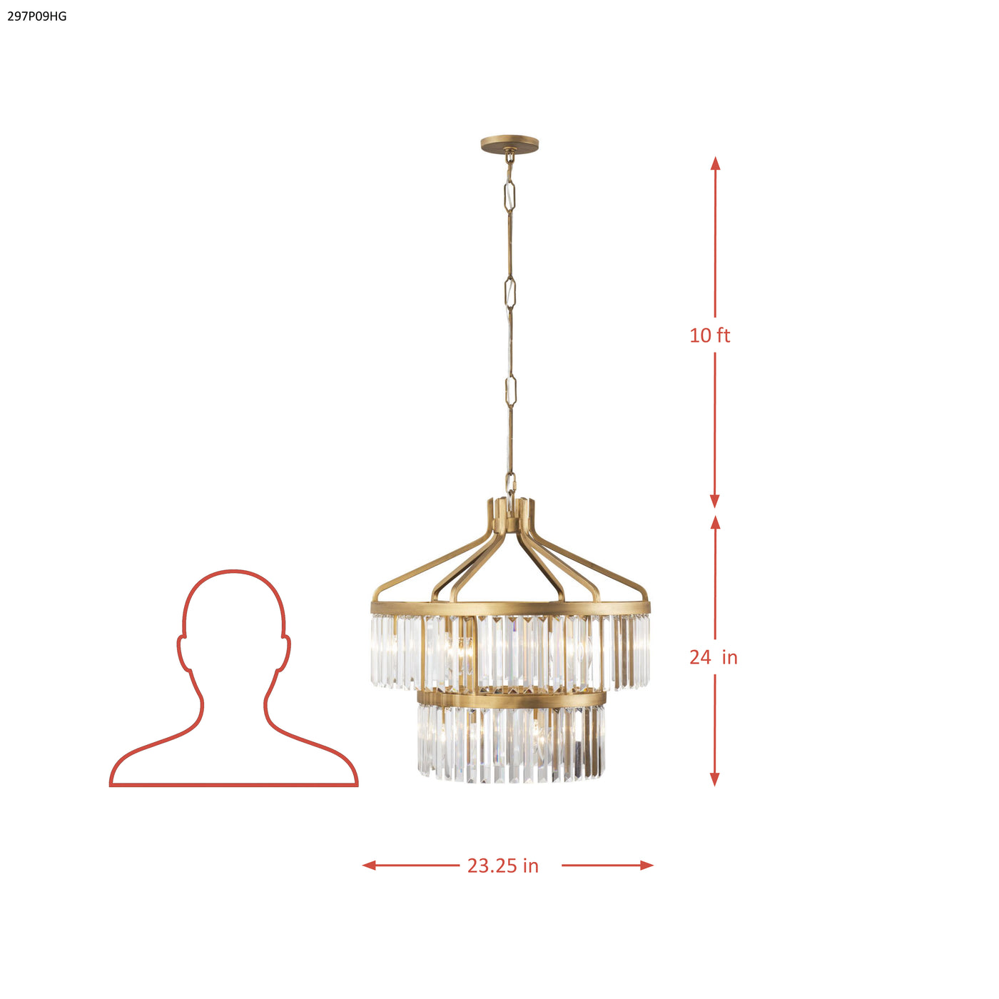 Social Club 9 Light 2-Tier Crystal Pendant