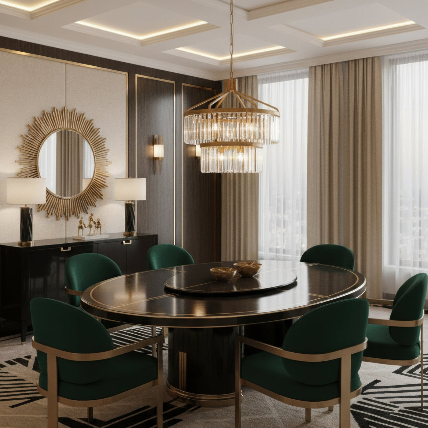 Social Club 9 Light 2-Tier Crystal Pendant