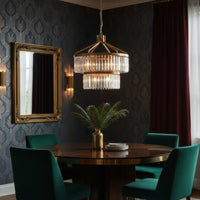 Social Club 9 Light 2-Tier Crystal Pendant