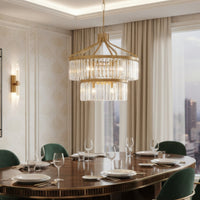 Social Club 9 Light 2-Tier Crystal Pendant
