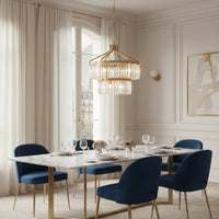 Social Club 9 Light 2-Tier Crystal Pendant