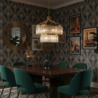 Social Club 9 Light 2-Tier Crystal Pendant