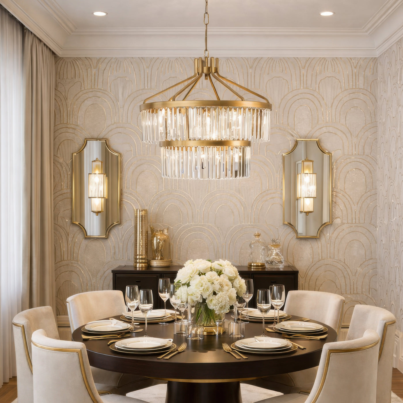 Social Club 9 Light 2-Tier Crystal Pendant