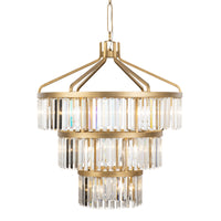 Social Club 15 Light 3-Tier Crystal Pendant