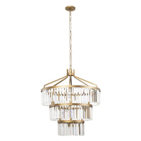 Social Club 15 Light 3-Tier Crystal Pendant