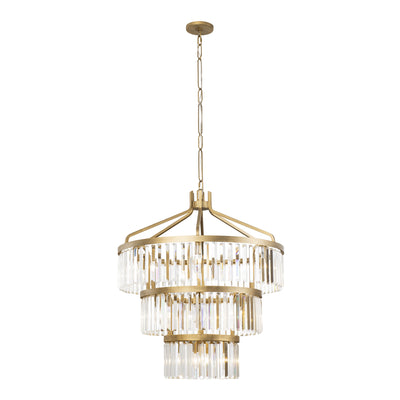 Social Club 15 Light 3-Tier Crystal Pendant