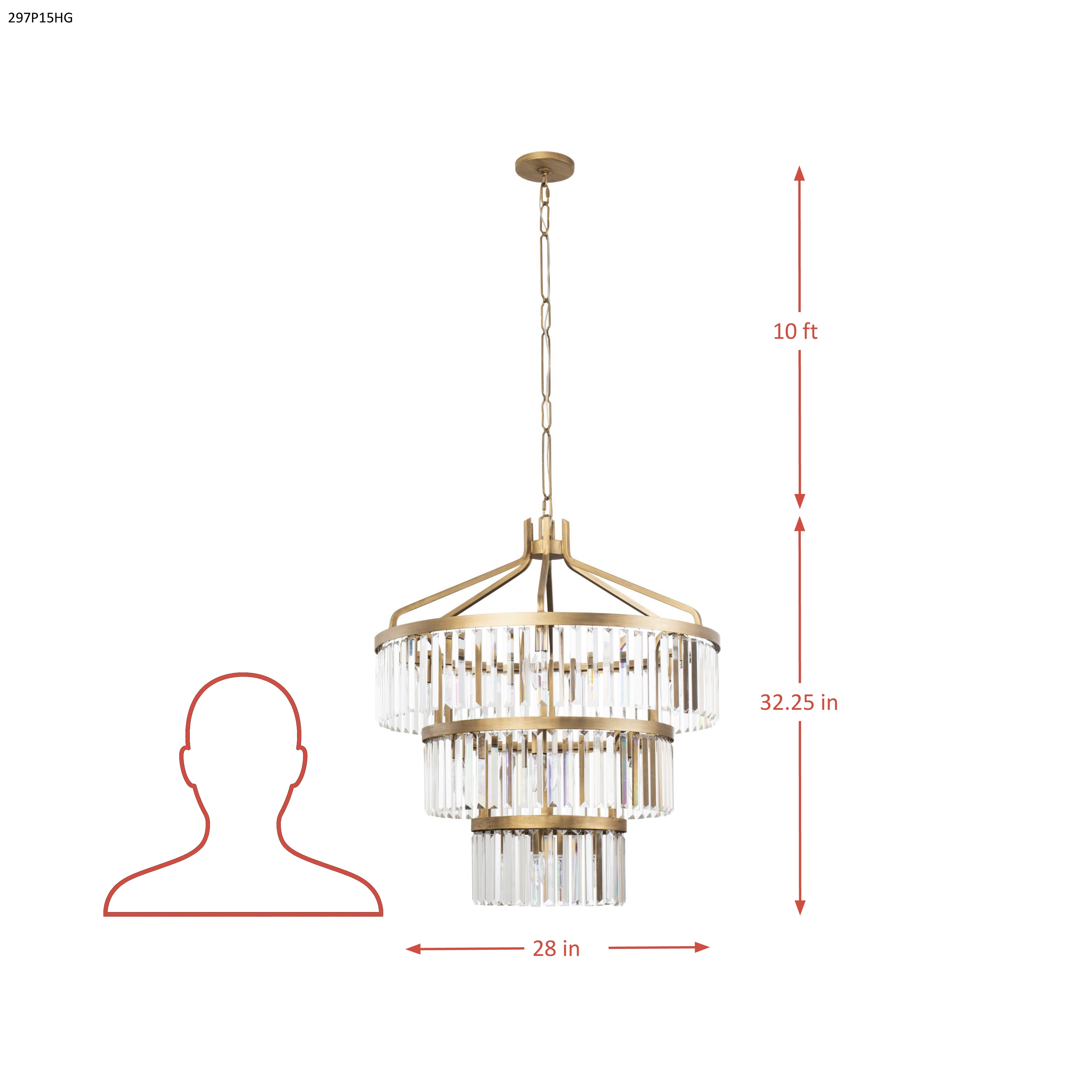 Social Club 15 Light 3-Tier Crystal Pendant