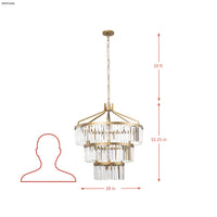 Social Club 15 Light 3-Tier Crystal Pendant