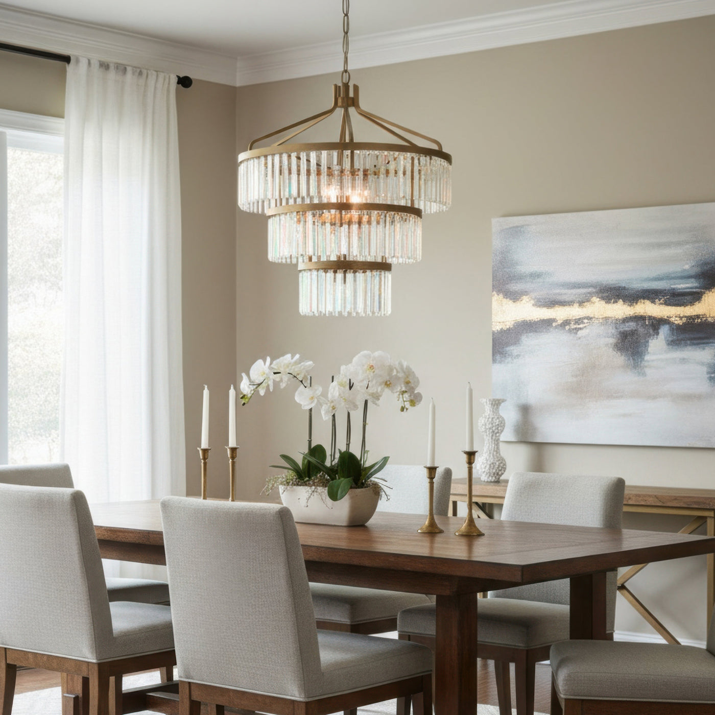 Social Club 15 Light 3-Tier Crystal Pendant