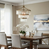 Social Club 15 Light 3-Tier Crystal Pendant