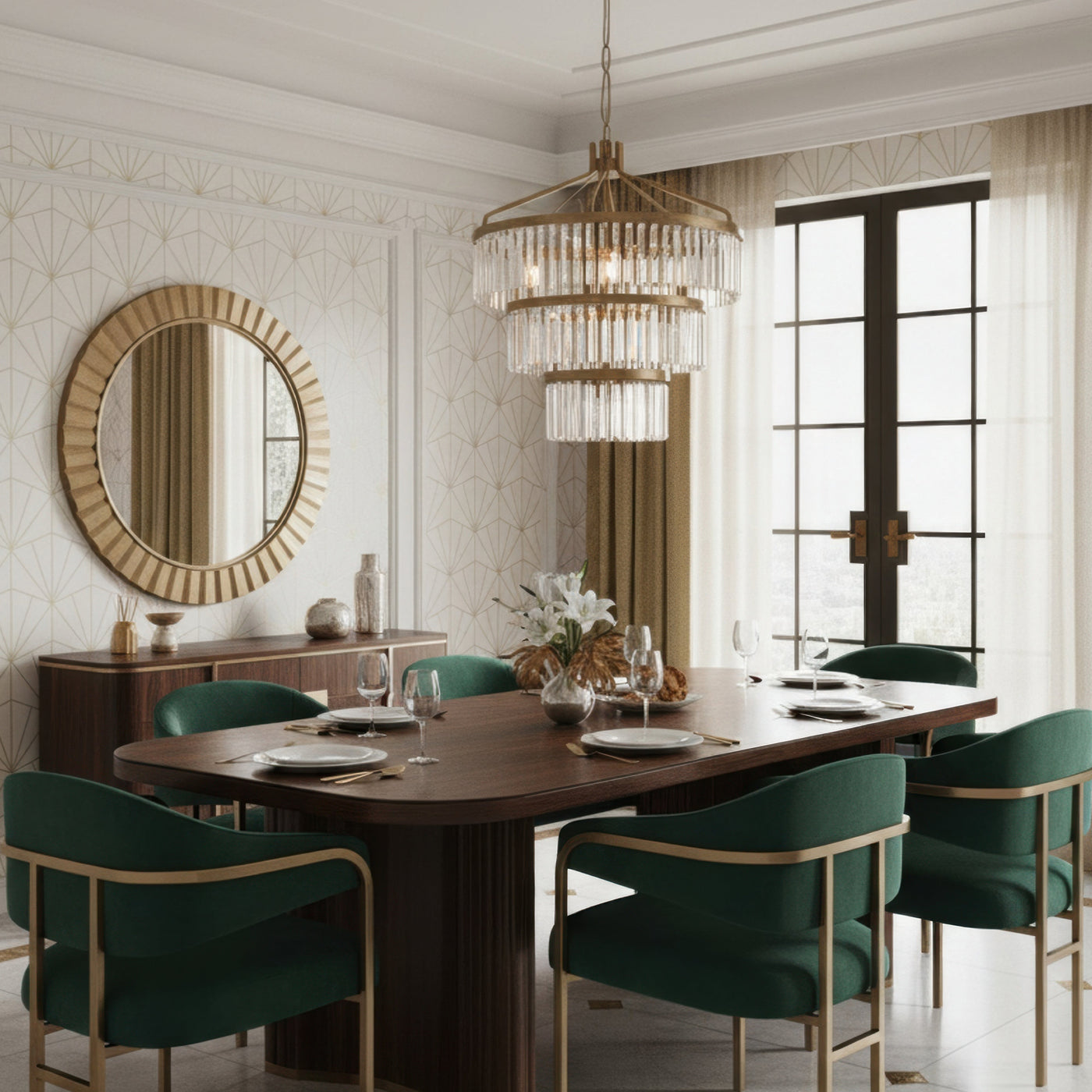 Social Club 15 Light 3-Tier Crystal Pendant