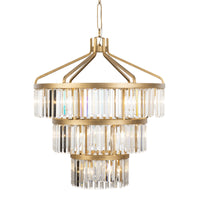 Social Club 15 Light 3-Tier Crystal Pendant