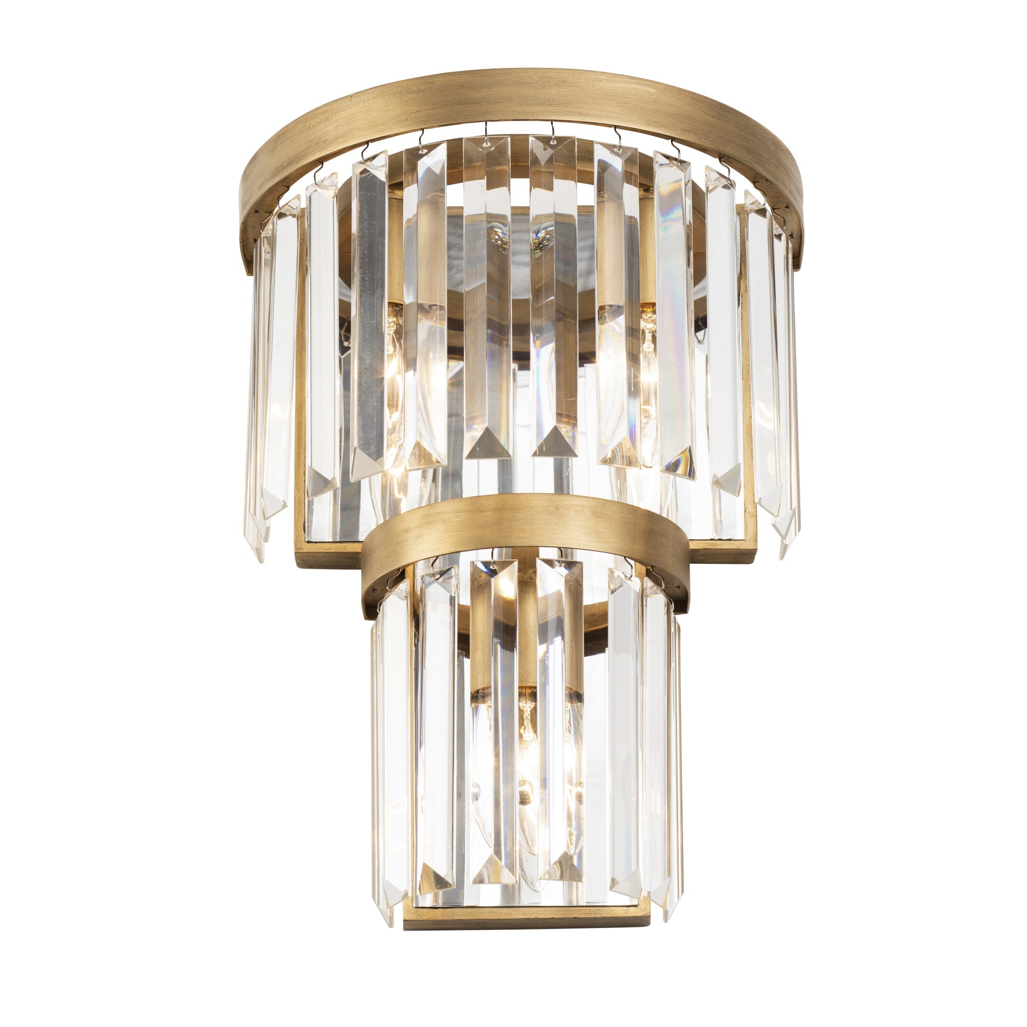 Social Club 3 Light 2-Tier Crystal Wall sconce