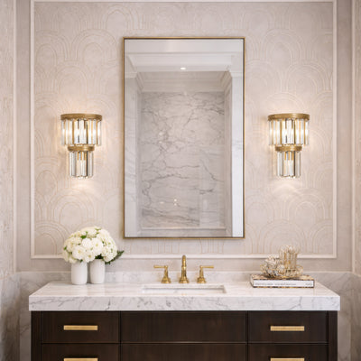 Social Club 3 Light 2-Tier Crystal Wall sconce
