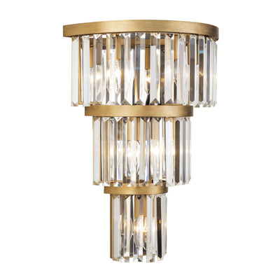 Social Club 6 Light 3-Tier Crystal Wall sconce