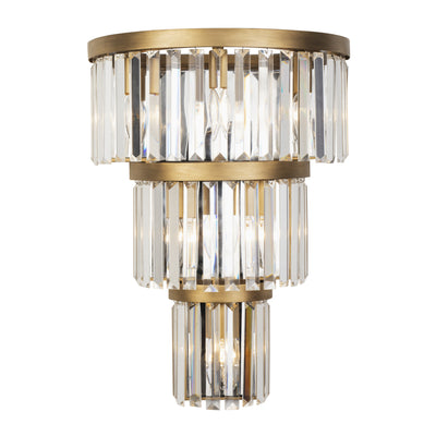 Social Club 6 Light 3-Tier Crystal Wall sconce